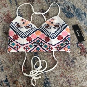 Lulus Rhythm Is Gonna Get You Embroidered Top XS